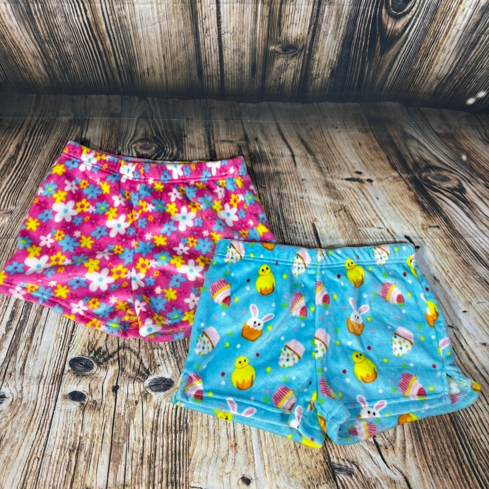 Happy Threads Girls Fuzzy Plush Sleep Shorts Size XL NWT 2 Pair Multicolored